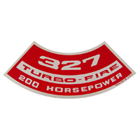 Small Block Air Cleaner Decal, 327 Turbo-Fire 200 Hp