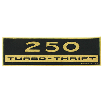 6 Cylinder Valve Cover Decal, 250 Turbo-Thrift