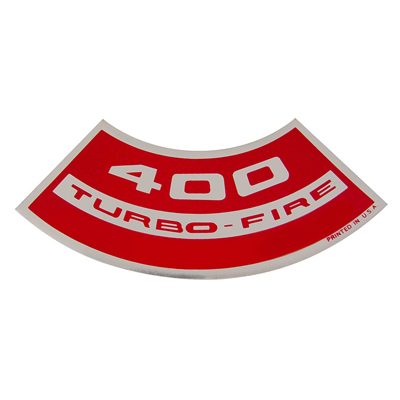 Small Block Air Cleaner Decal, 400 Turbo-Fire