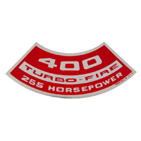 Small Block Air Cleaner Decal, 400 Turbo-Fire 255 Hp