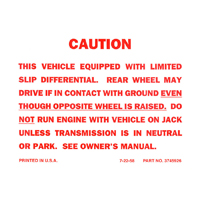 60-71 Positraction Instructions Label