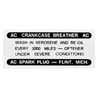 60-62 6 Cyl. Oil Filler Decal