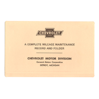 60-72 Chevrolet Mileage Maintenance Record Folder