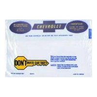 63-68 Owner's Manual Envelope, Plastic