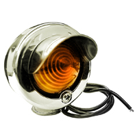 Universal Tail Light Bullet, Chrome w/ Amber Lens