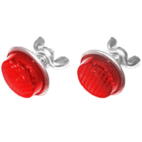 License Plate Reflectors, Plastic, Red