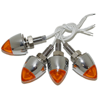 License Plate Bullet Bolts, Chrome Lighted, Red