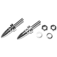License Plate Rifle Bolts, Chrome w/ Hardware, Pair