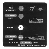62-67 4 X 4 Shift Pattern Decal, 2395156