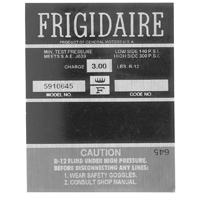 63-65 Full Size A/C Compressor Labels Frigidaire
