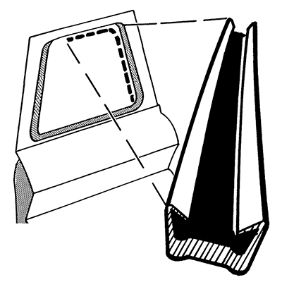 64-66 Upper Door Glass Channel, Each