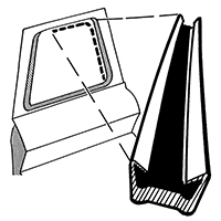 64-66 Upper Door Glass Channel, Each
