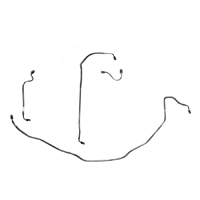 67-70 1/2-3/4 Ton 2WD Front Brake Line Set, Original Material, Manual Drum, 6 Pcs.