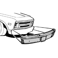 67-70 Chevrolet Front Bumper, Chrome