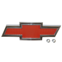 67-68 Grill Emblem, Bowtie, Chrome w/ Red Insert