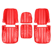 67-68 Bucket Seat Cover Kit, Madrid Grain Vinyl, Bright Red