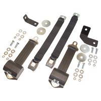 67-72 Bench Seat Belt Set, Replacement 2-Point Retractable, Black