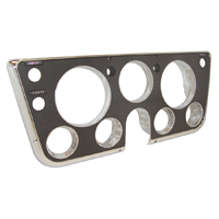 67-68 Dash Bezel, w/ Gauges, Chrome w/ Black Face