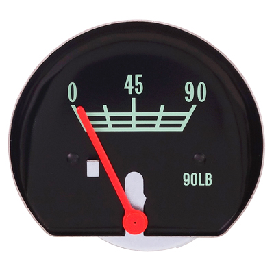 67-72  Chevrolet/GMC Truck Oil Pressure Gauge, Numeric Face - (0-90 lbs.)