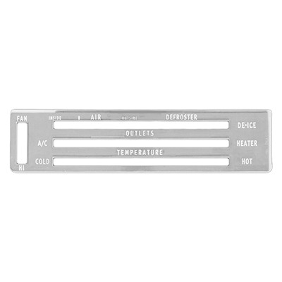 65-66 Chevrolet Car A/C Control Panel Lens