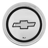 67-68 Chevrolet Horn Cap, w/ Bow Tie, Chrome w/ Black Trim