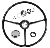 67-68 Chevorlet Truck Steering Wheel Kit, Standard, Black, 