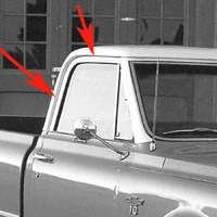 67-72 Drip Rail Trim Moldings, Polished Stainless Steel, 7 Pcs.