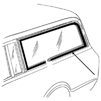 67-72 Suburban Rear Quarter Window Weatherstrip, Pair