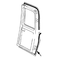 67-72 Suburban or Panel Rear Cargo Door Weatherstrip, Left