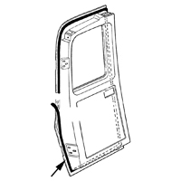 67-72 Suburban or Panel Rear Cargo Door Weatherstrip, RH