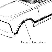 67-68 Front Fender Molding, LH