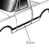 67-68 Side Molding, Door, LH