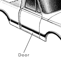 67-68 Side Molding, Door, RH