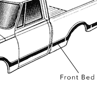 67-68 Front Bed Molding, Shortbed LH
