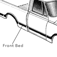 67-68 Front Bed Molding, Shortbed RH