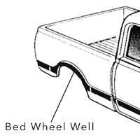 67-68 Bed Wheel Well Molding, RH