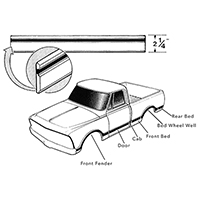 67-68 Side Molding Kit, Shortbed Fleetside, 12 Pcs. w/ Clips