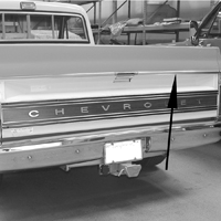 67-72 Upper Tailgate Molding, RH