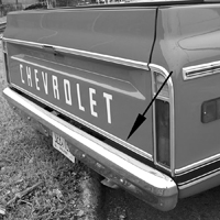 67-72 Lower Tailgate Molding