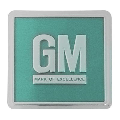 67 Full Size GM Door Sticker Aluminum ( Aqua )