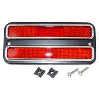 68-72 Deluxe Rear Side Marker Light, LH or RH, Red, Includes Stainless Steel Trim, Gasket and Hardware.