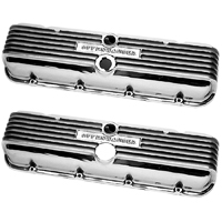 68-72 Offenhauser Valve Covers, Finned Polished Aluminum, Big Block