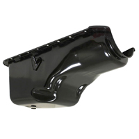68-72 Oil Pan, Big Block V8, Black Steel Reproduction, 6 Quart