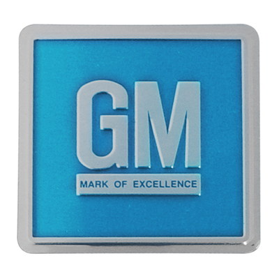 68-75 Full Size GM Door Sticker Aluminum ( Blue )