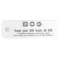68-71 Truck Air Cleaner Service Decal KD 6485382