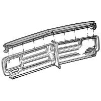 69-72 GMC Top Grill Bar Molding, Chrome
