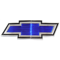 69-70 Chevrolet Hood Emblem, Bowtie, Chrome w/ Blue Insert