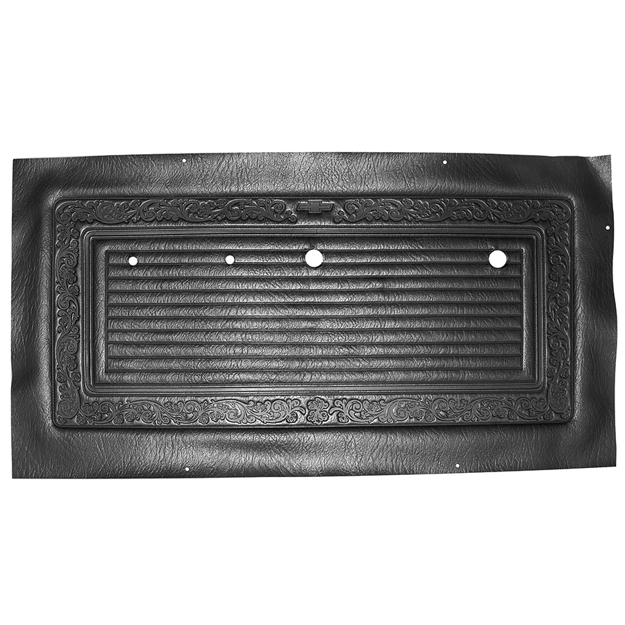69 Door Panel Skins, Original Scroll Style, Black Vinyl, Pair