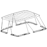 69-72 Headliner Trim, Chrome Plastic