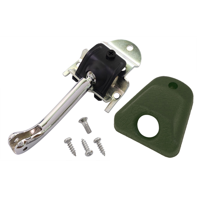 69-71 Interior Rear View Mirror Bracket, Deluxe, with Green Cover